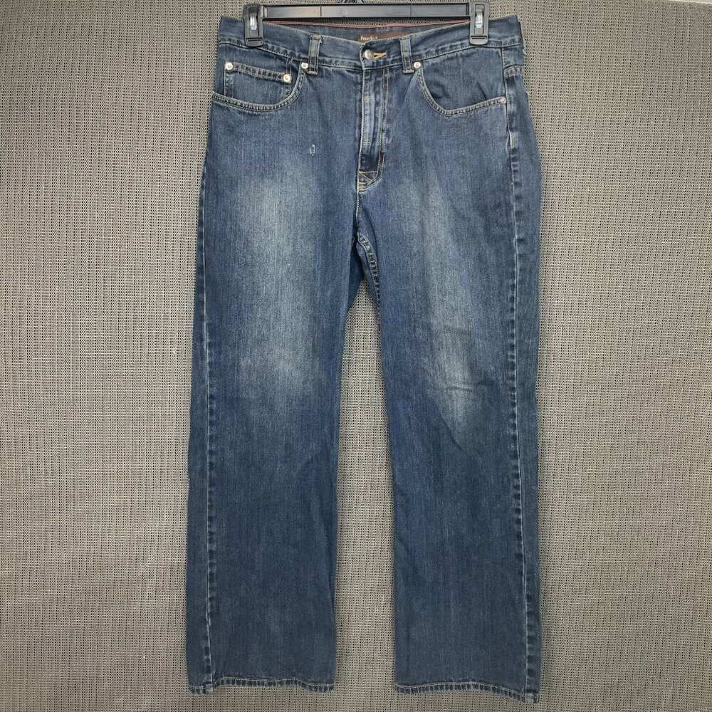 Perry Ellis Men's Cottons Relaxed Fit 33 x 30 Blue Denim Jeans - Picture 2 of 9